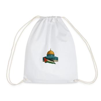 Dome of the Rock & Flag – Sacred Land - Drawstring Bag - white - Front