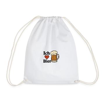 I love beer - Drawstring Bag - white - Front