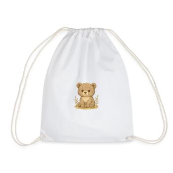 Nordic Forest - Brown Bear - Drawstring Bag - white - Front