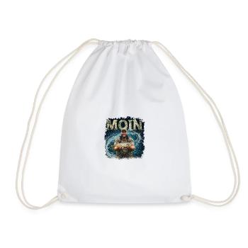 Moin Anglerglück - Drawstring Bag - white - Front