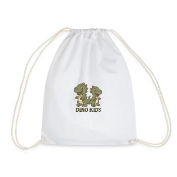 Cute Dino Kids Design - Drawstring Bag - white - Front
