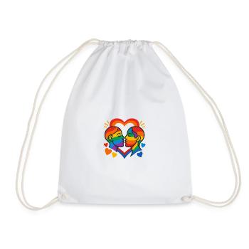 Pride Kiss - Love Knows No Gender - Drawstring Bag - white - Front