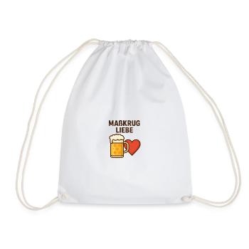Bierlieber T−Shirt − Maßkrug mit Herz Design  - Turnbeutel - Weiß - Vorne