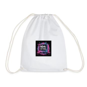 Retro Tech 404 Feelings Not Found Design - Drawstring Bag - white - Front