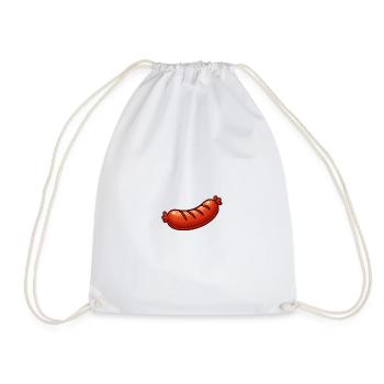 Happy Bratwurst Cartoon - Drawstring Bag - white - Front