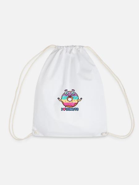 Crazy Donut - Drawstring Bag - white