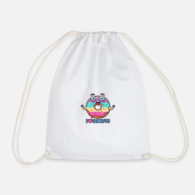 Crazy Donut - Drawstring Bag - white