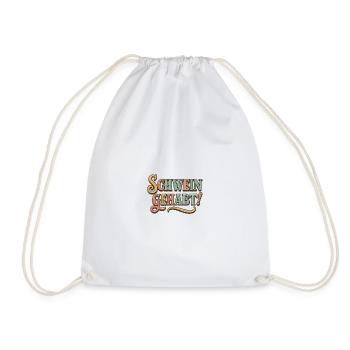 Schwein Gehabt! Vintage Typography - Drawstring Bag - white - Front