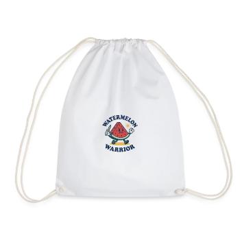 Guerrier pastèque - Design de tranche audacieux - Sac de sport léger - blanc - Devant