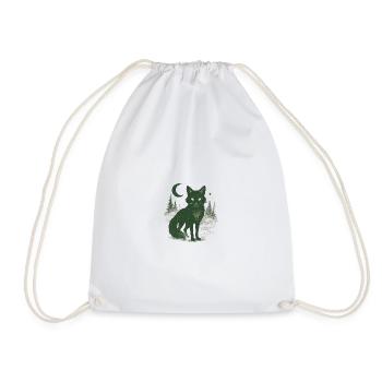 Mystical forest fox at moonlit night - Drawstring Bag - white - Front