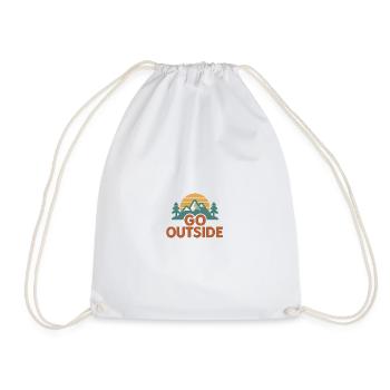 Mountain motif with a nature and adventure theme - Drawstring Bag - white - Front