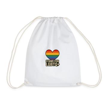 Pride Heart LGBT Support Design - Drawstring Bag - white - Front