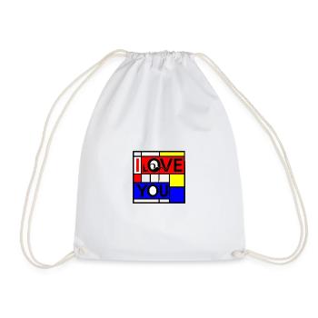 L’amour abstrait et vous Design géométrique - Sac de sport léger - blanc - Devant