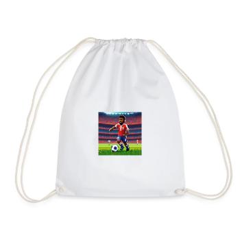 Pixel Player Character on the Pitch - Drawstring Bag - white - Front