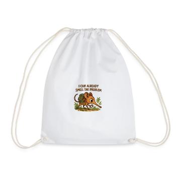 Rüsselhündchen - smell the problem funny animal - Drawstring Bag - white - Front