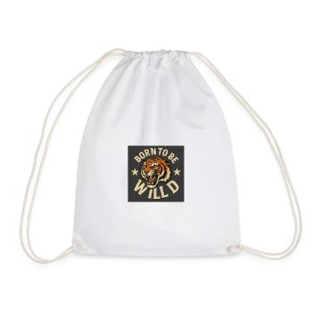 Motif tigre sauvage avec slogan - Sac de sport léger - blanc - Devant