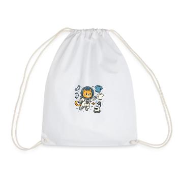 Space Cat Laundry – Kawaii Astronaut Shirt - Turnbeutel - Weiß - Vorne