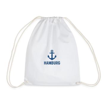 Hamburg with anchor - Drawstring Bag - white - Front