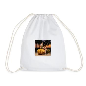 Tropical bikini design with pineapple motif - Drawstring Bag - white - Front