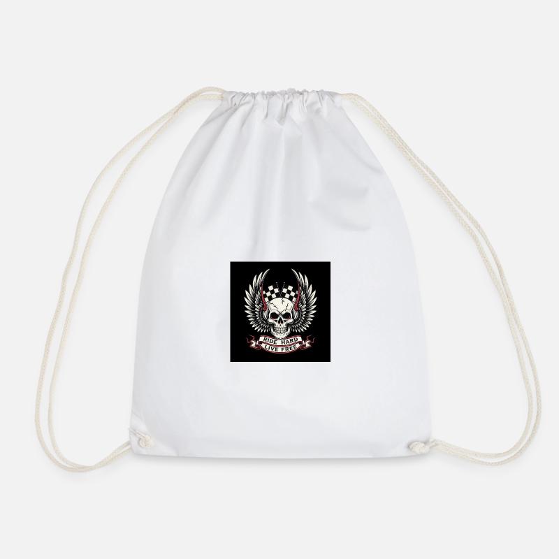 Live Free Skull Design - Turnbeutel - Weiß