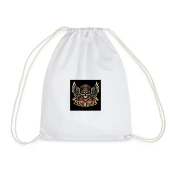 Biker Skull Design - Drawstring Bag - white - Front