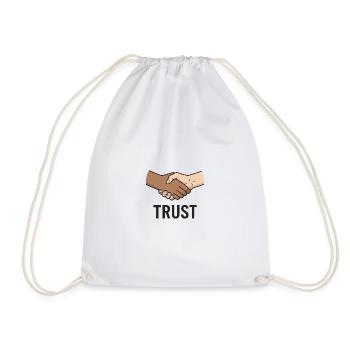 Fair Handshake Symbol design - Drawstring Bag - white - Front