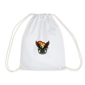 Eagle and Spanish flag in bold tattoo - Drawstring Bag - white - Front