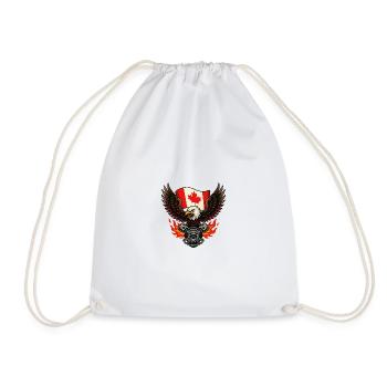 Aigle canadien biker avec drapeau et pistons - Sac de sport léger - blanc - Devant