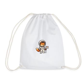 Pixel art fox in astronaut suit - Drawstring Bag - white - Front