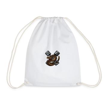 Snake with Pistons, Retro - Drawstring Bag - white - Front