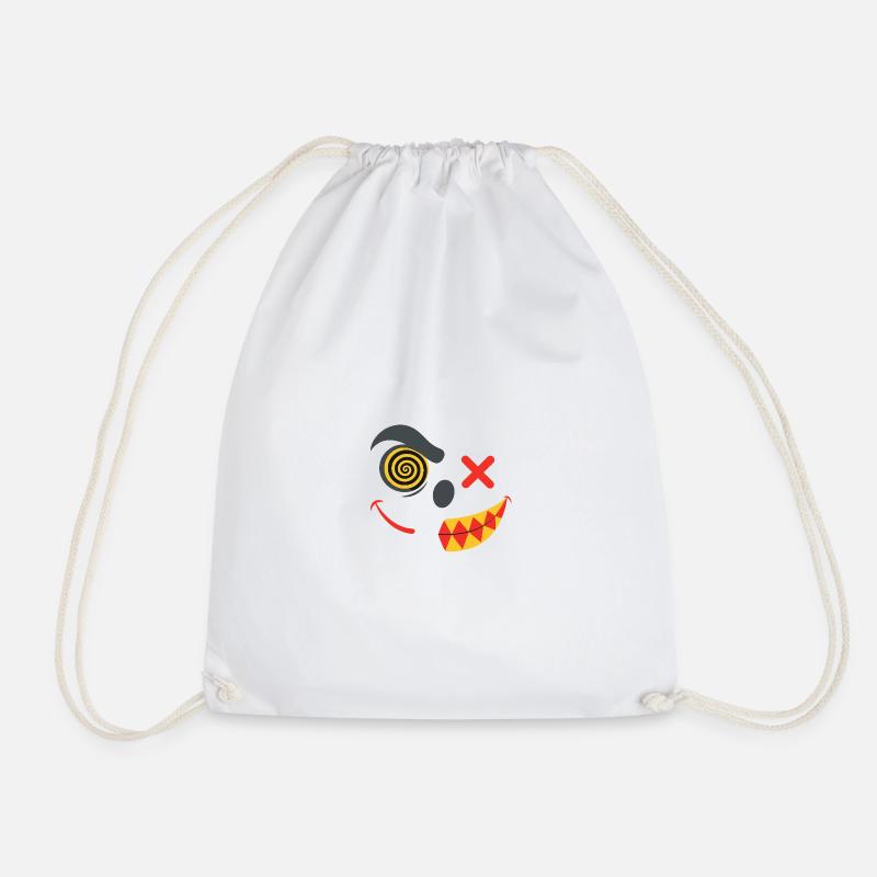 Bunte Kinder-Lächeln-Maske - Turnbeutel - Weiß