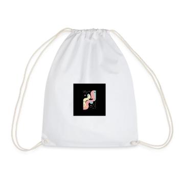 Female Abstract On Black Background - Drawstring Bag - white - Front