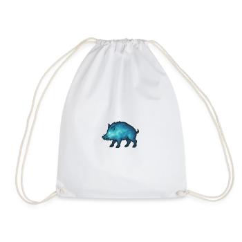 Soul Animal and Guardian Being: Wild Boar - Drawstring Bag - white - Front
