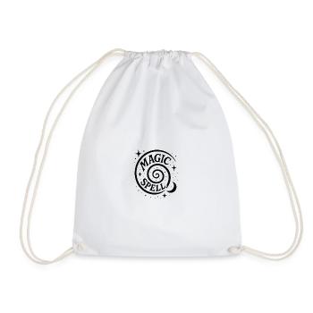 Magic Spiral with Moon and Stars - Drawstring Bag - white - Front