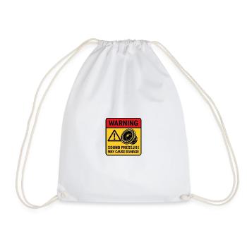 Audio Playback Warning - Drawstring Bag - white - Front