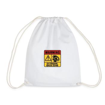 Extreme Bass Zone Warning - Drawstring Bag - white - Front