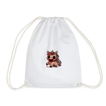 Bloody Horror Unicorn - Drawstring Bag - white - Front