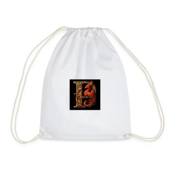 P – Magic Ornament with Phoenix - Drawstring Bag - white - Front