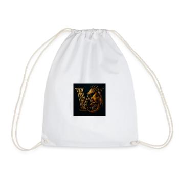 W – Magic Ornament with Dragon - Drawstring Bag - white - Front
