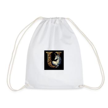 U – Ornement magique avec licorne - Sac de sport léger - blanc - Devant