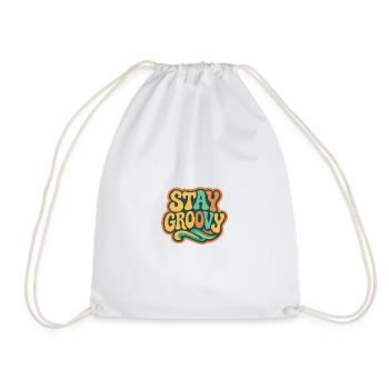 Stay Groovy Retro Vintage Design | 60s hippie style - Drawstring Bag - white - Front