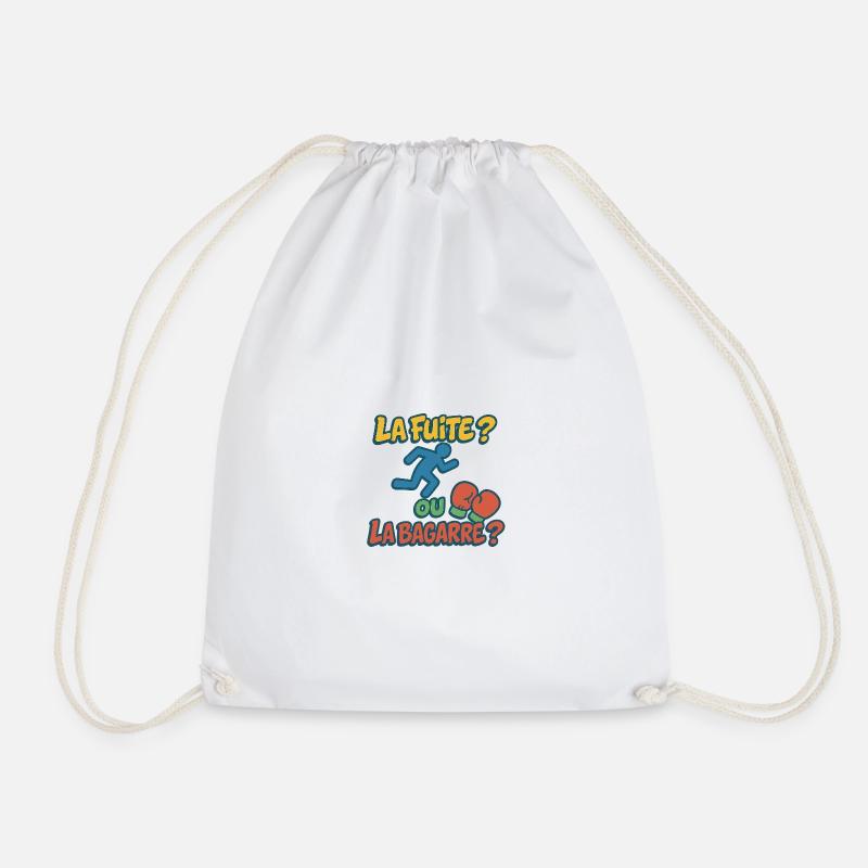 Flight or fight - Drawstring Bag - white