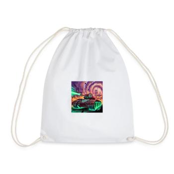 Char de combat futuriste dans une ville déchirée par la guerre - Sac de sport léger - blanc - Devant