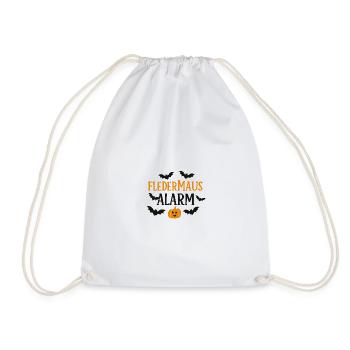 Bat Pumpkin Alarm Design - Drawstring Bag - white - Front