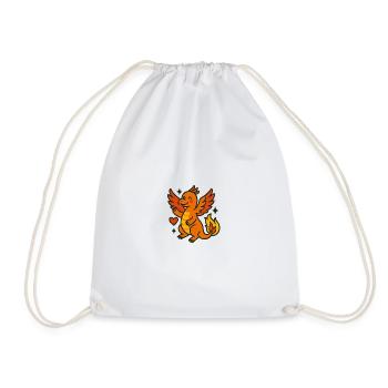 Dino_mit_Herz_im_Herbst - Drawstring Bag - white - Front