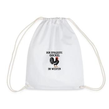 The Proudest Rooster in the West – Fun Shirt - Drawstring Bag - white - Front