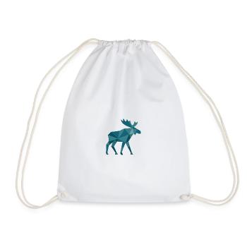 Geometric moose in polygon style - Drawstring Bag - white - Front