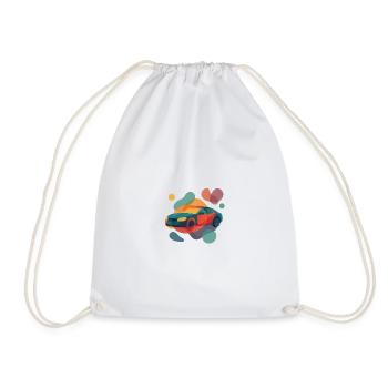 Abstract sports car design in gradients - Drawstring Bag - white - Front