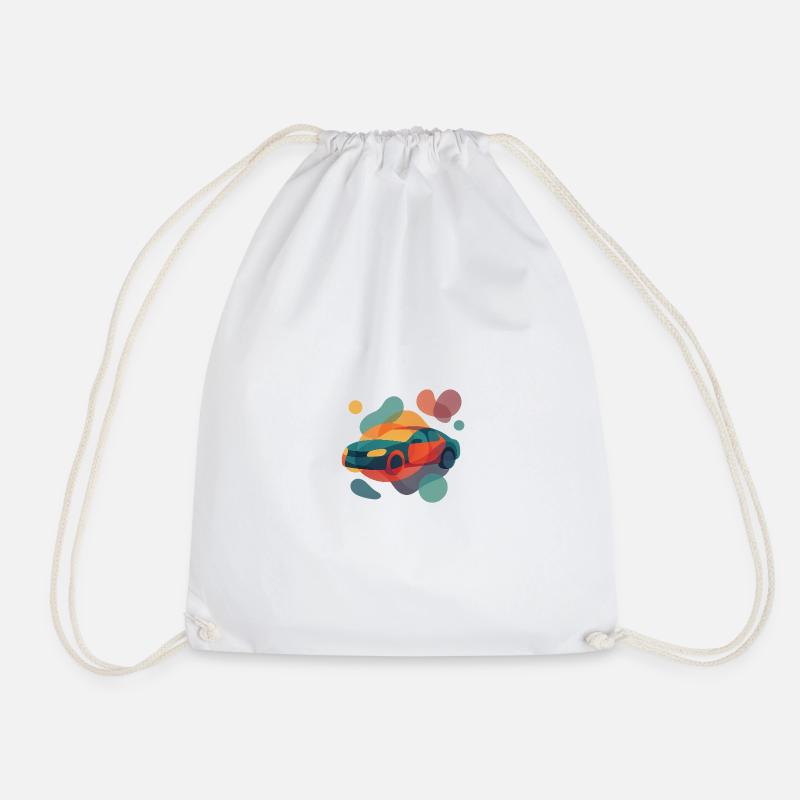 Abstract sports car design in gradients - Drawstring Bag - white