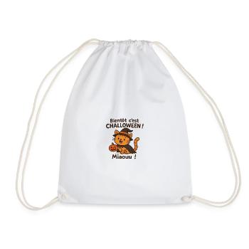 Magical and Fun Halloween Kitten - Drawstring Bag - white - Front